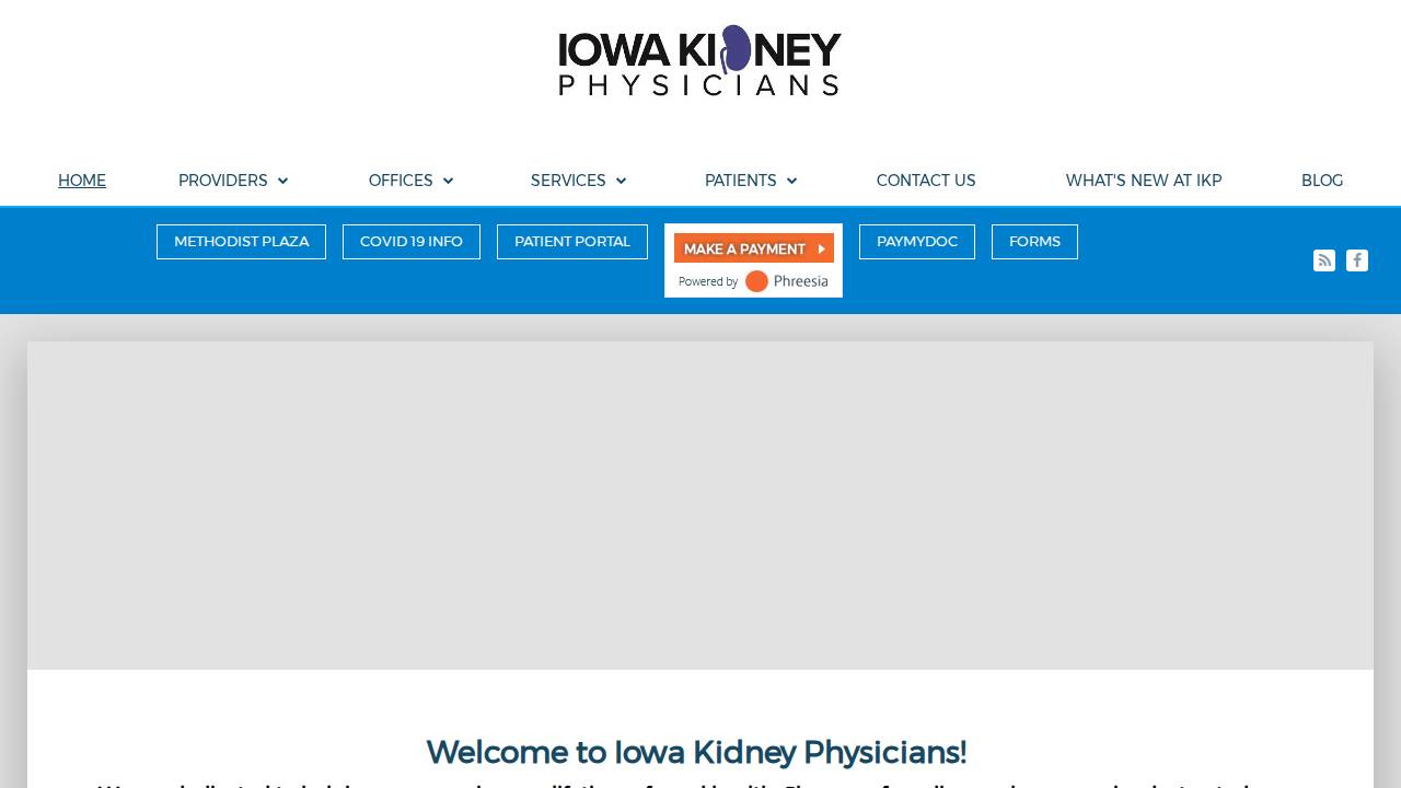 Iowa Kidney Physicians PC website screenshot