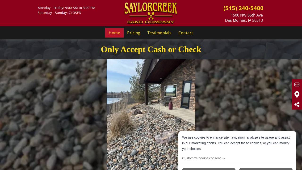 Saylor Creek Sand Co. LLC website screenshot
