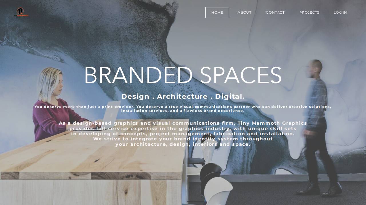 Tiny Mammoth Graphics LLC website screenshot