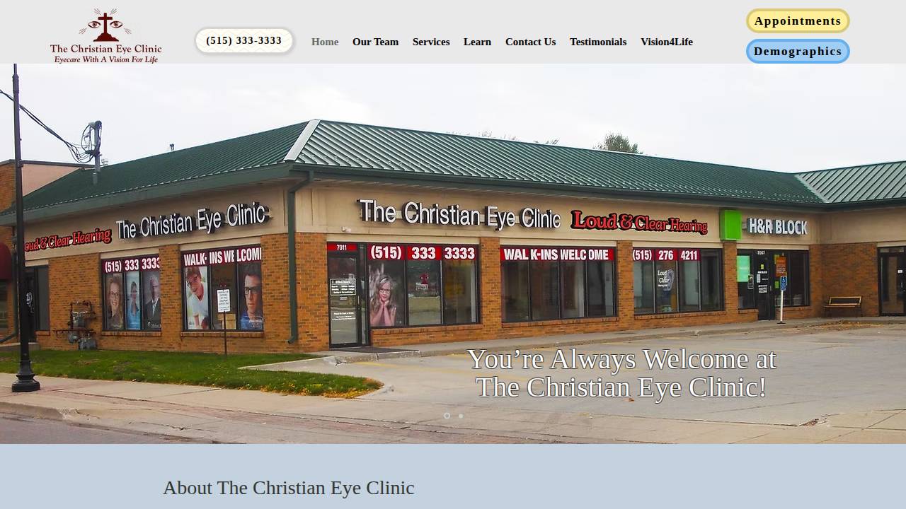 The Christian Eye Clinic Plc website screenshot