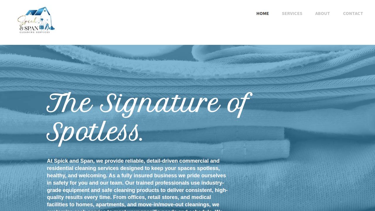 Spic N Spann Eco Friendly Cleaning website screenshot