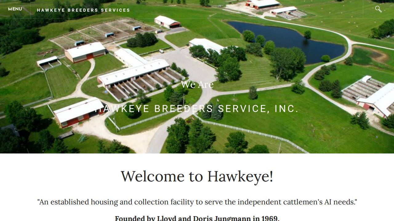 Hawkeye Breeders Service Inc. website screenshot