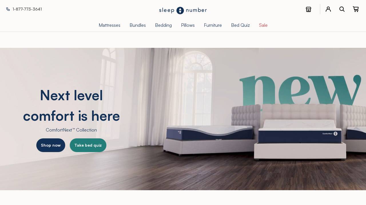 Sleep Number website screenshot
