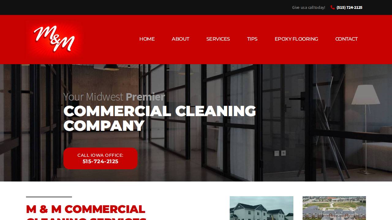 M & M Cleaning LLC website screenshot
