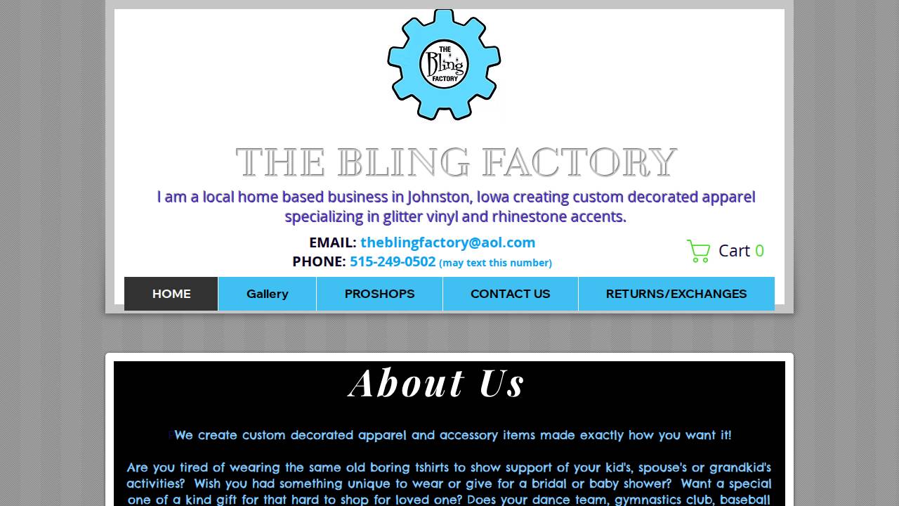 Bling Factory website screenshot
