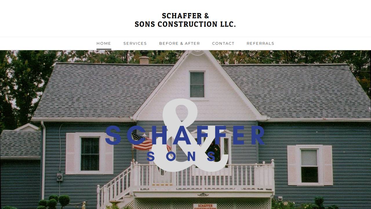 Schaffer & Sons Const LLC website screenshot