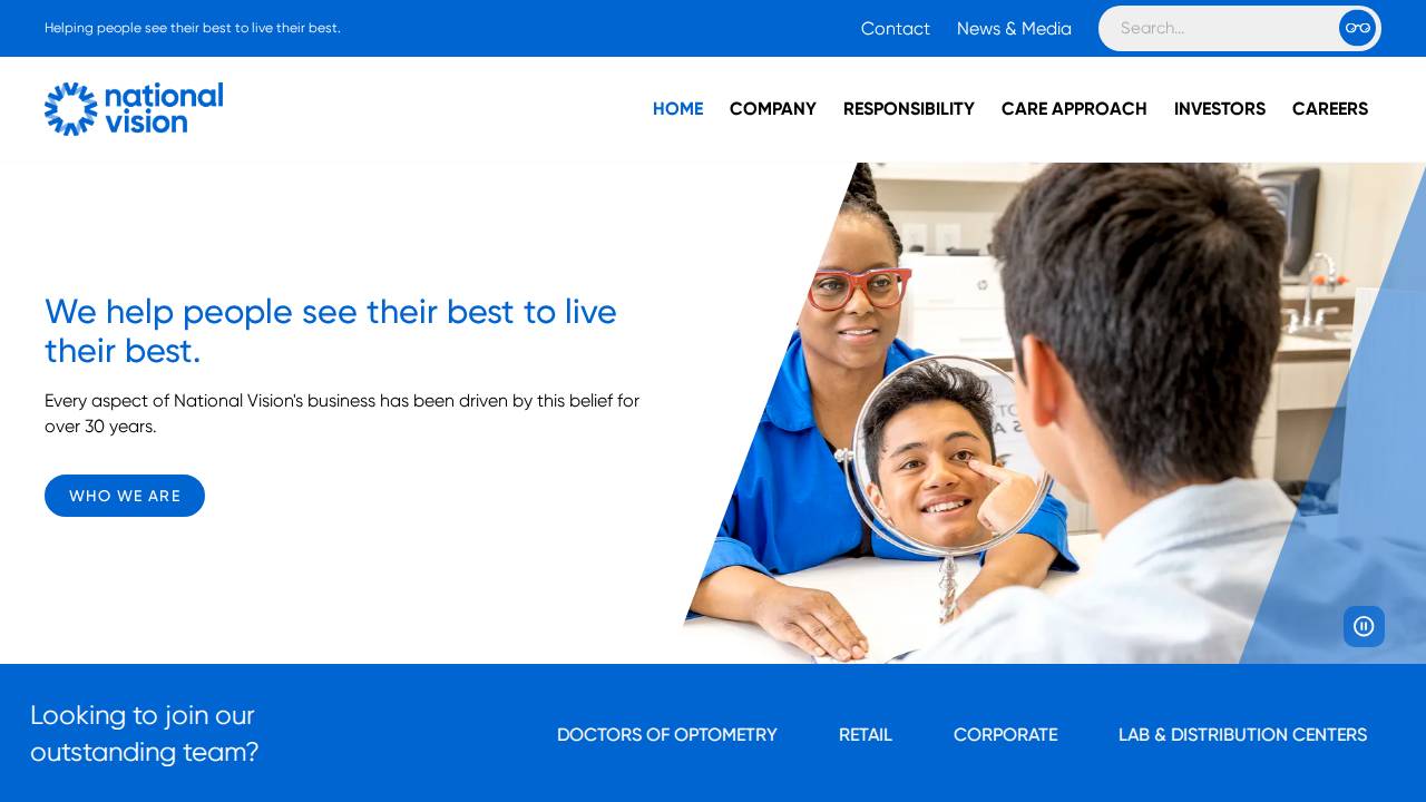 National Vision Inc. website screenshot