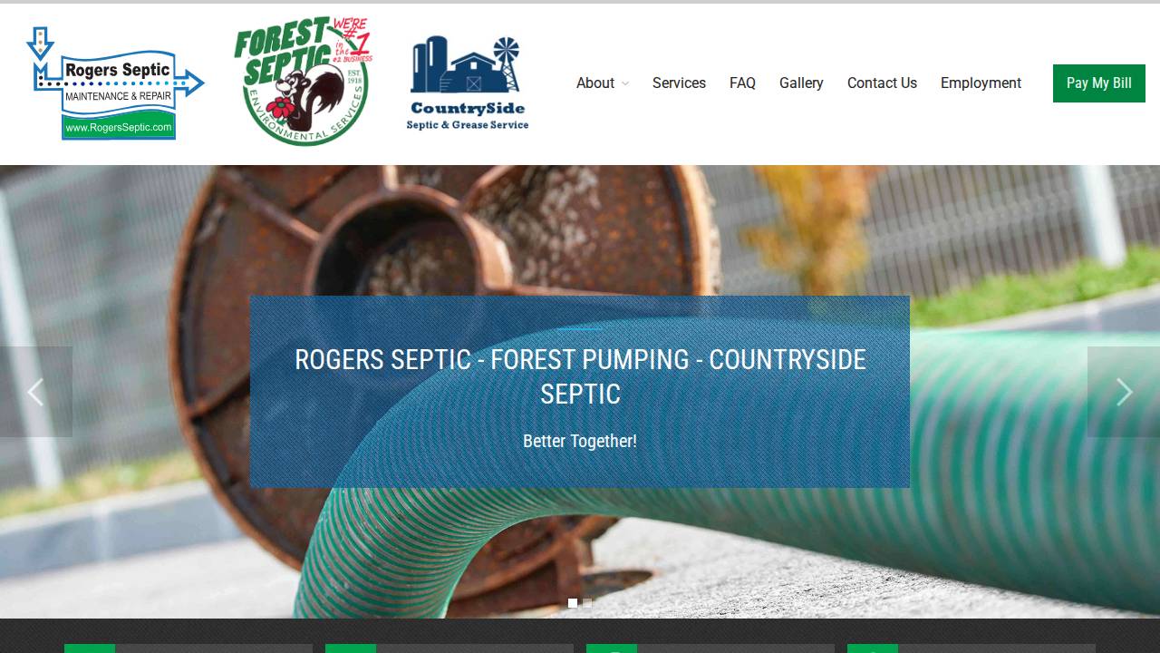 Rogers Septic Maintenance & Repai website screenshot