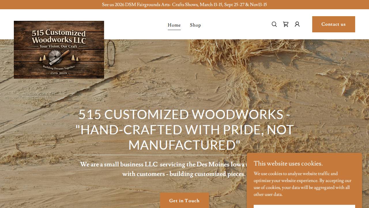 Creative Woodworks LLC website screenshot
