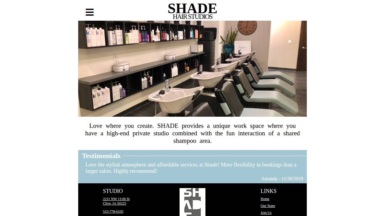 Cheveux Studio LLC website screenshot