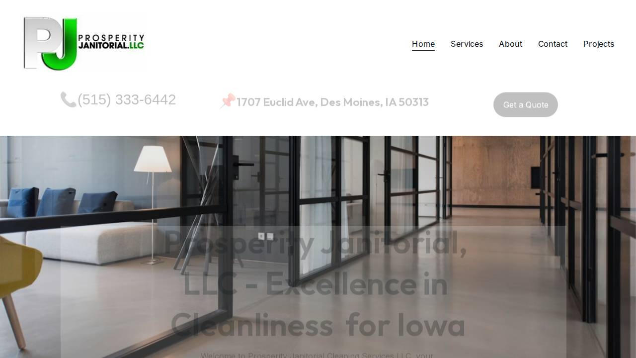 Prosperity Janitorial LLC website screenshot