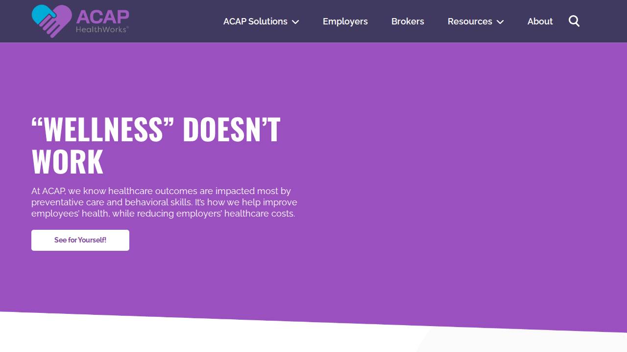 Acap Health Consulting LLC website screenshot