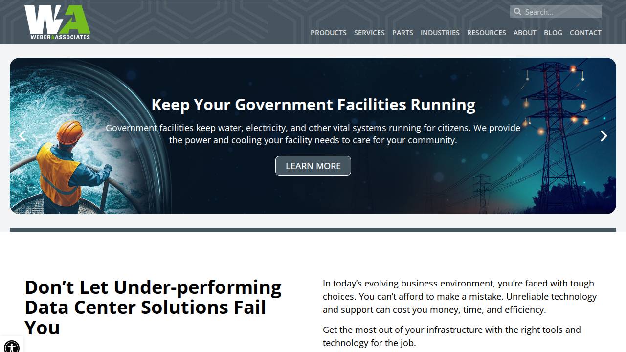 Weber Battery Inc. website screenshot