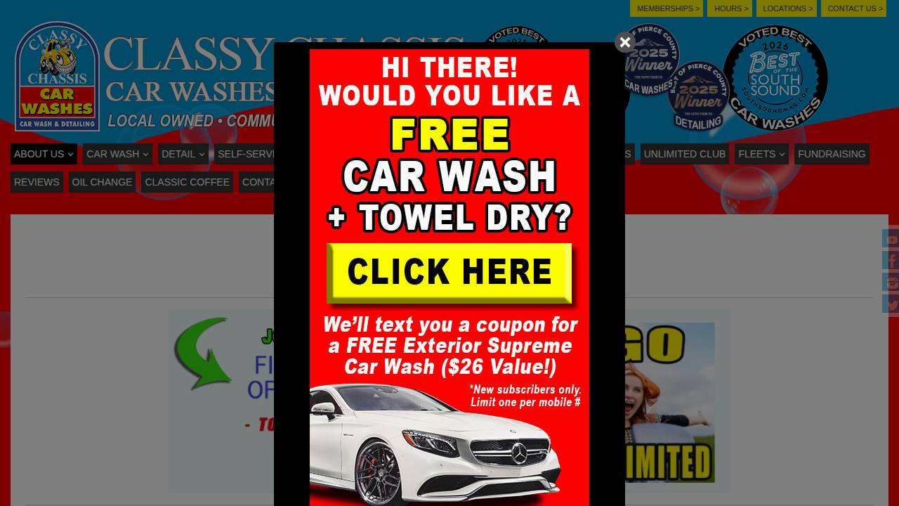 Classy Chassis Cars Inc. website screenshot