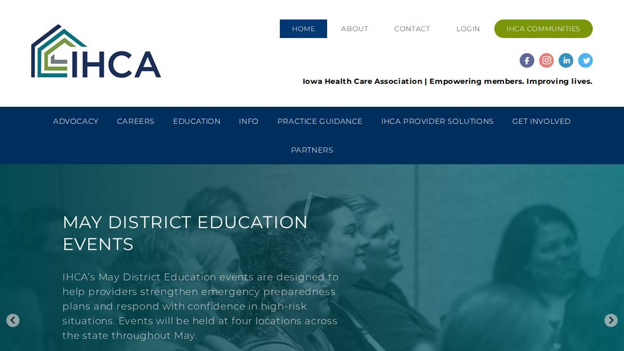 Iowa Association Of Health Und website screenshot