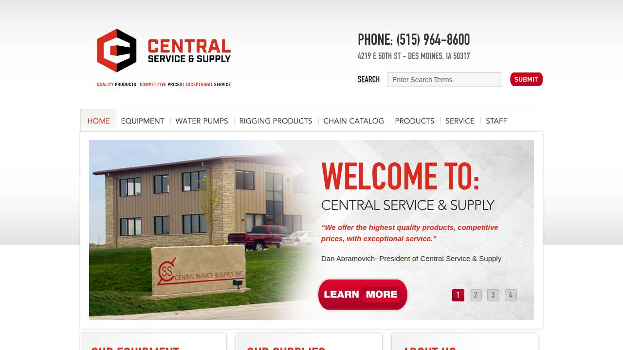 Central States Construction Su website screenshot
