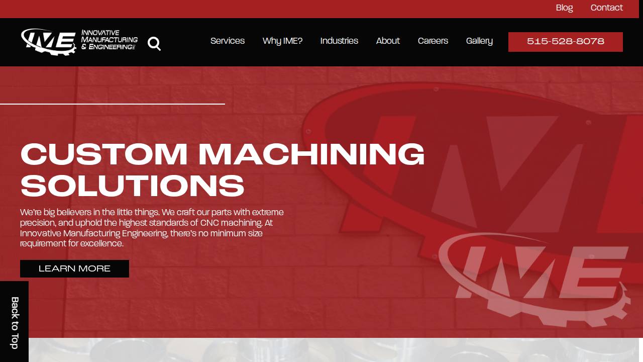 Innovative Manufacturing website screenshot