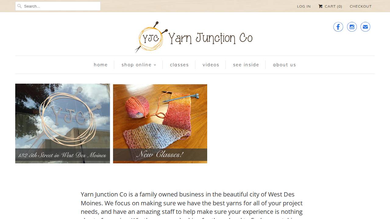 Yarn Junction Co. LLC website screenshot