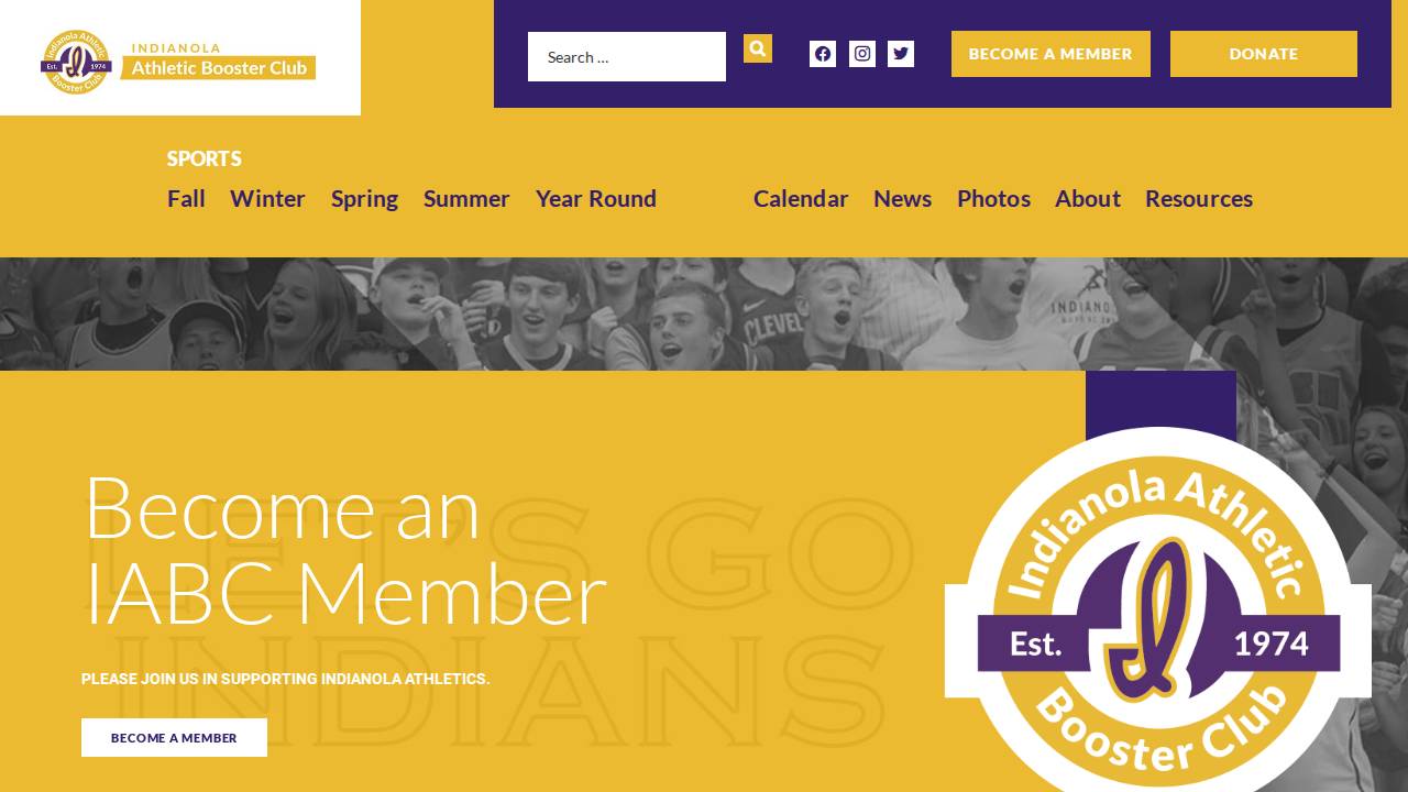 Indianola Athletic Booster Clb website screenshot