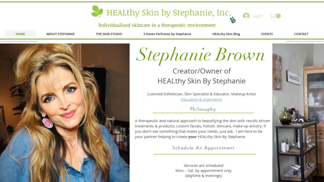 Healthy Skin By Stephanie website screenshot