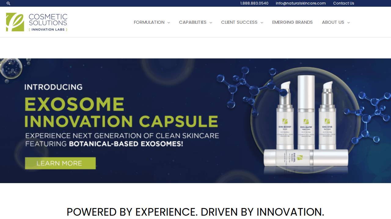 Cosmetic Solutions Inc. website screenshot