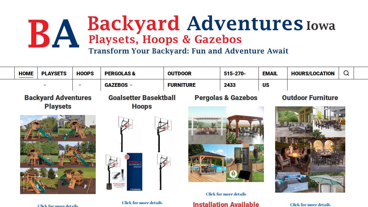 Southern Iowa Adventures Inc. website screenshot