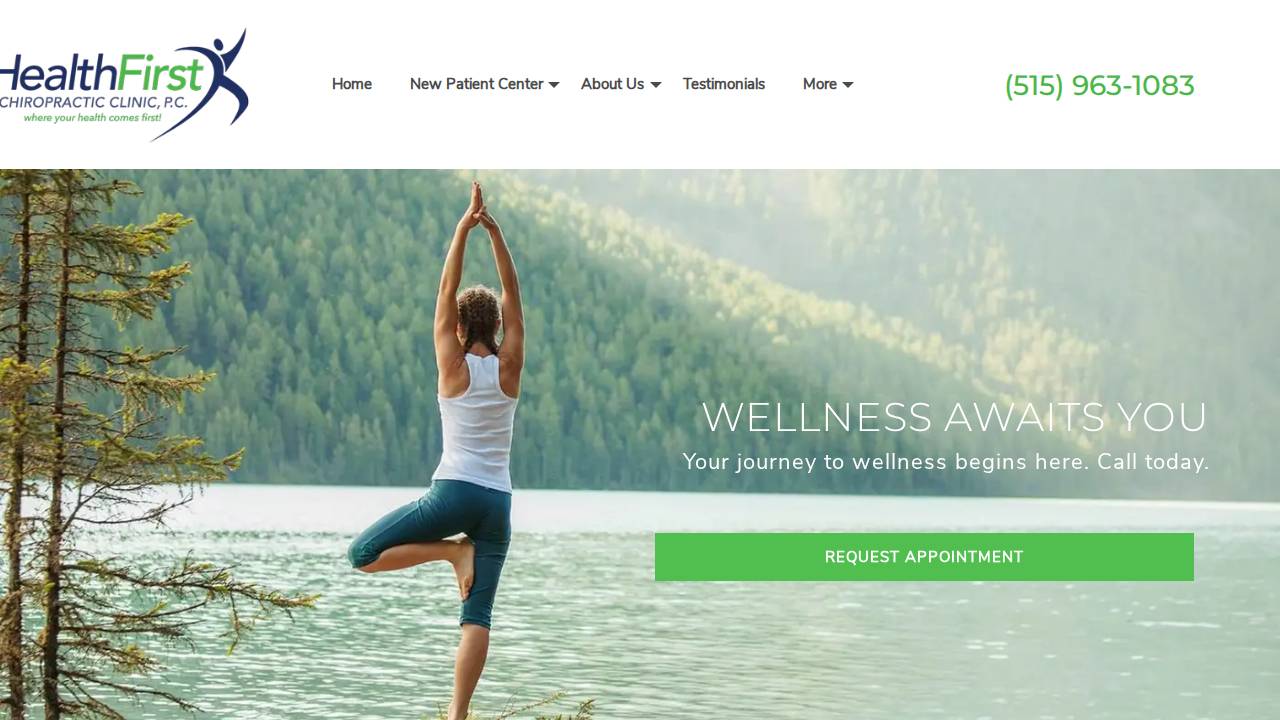 Health First Chiropractic Clinic PC website screenshot