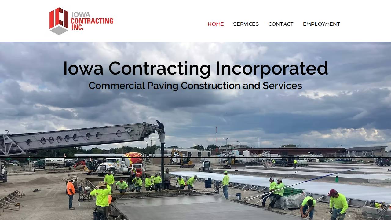 Iowa One Construction LLC website screenshot