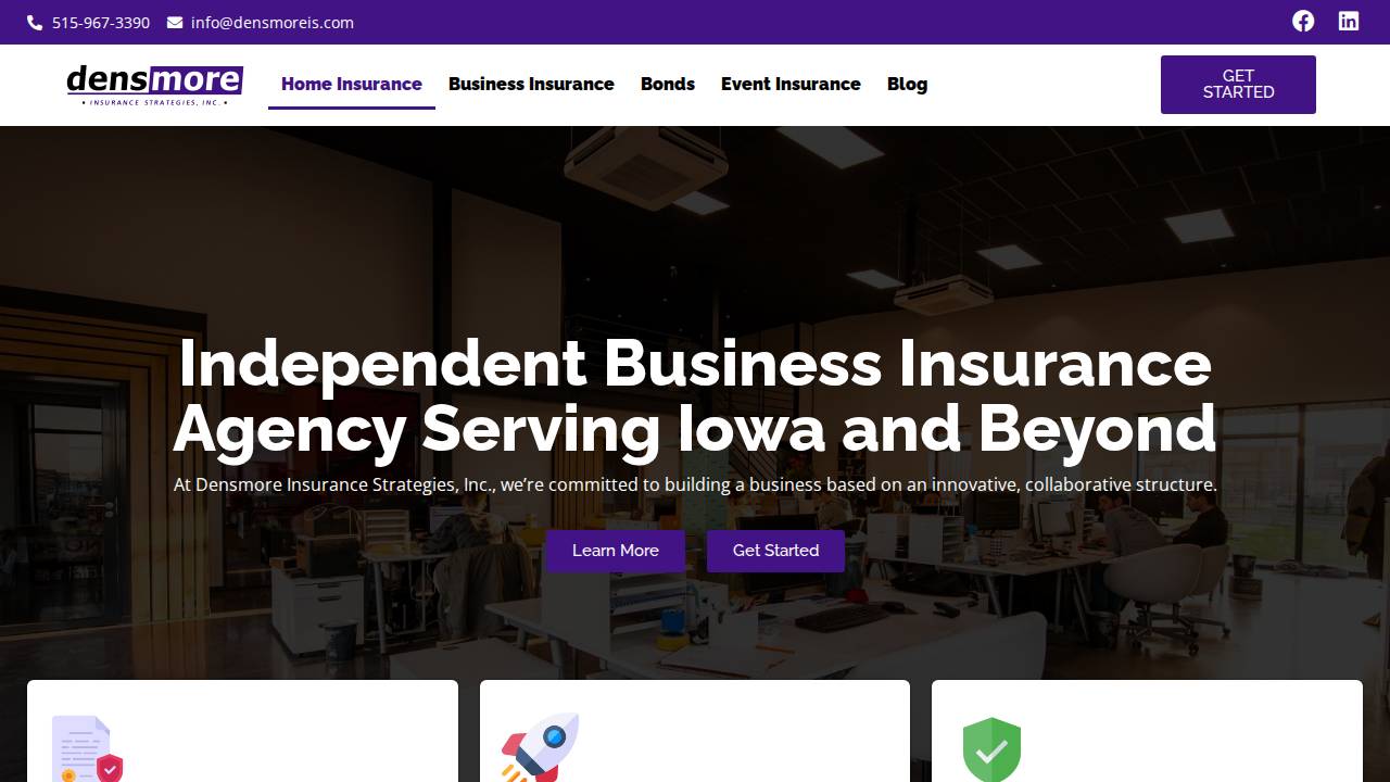 Densmore Insurance Strategies Inc. website screenshot