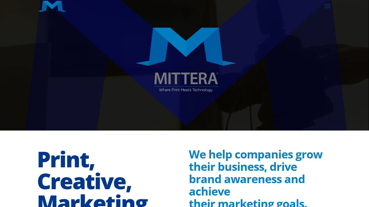 Mittera Creative Services website screenshot