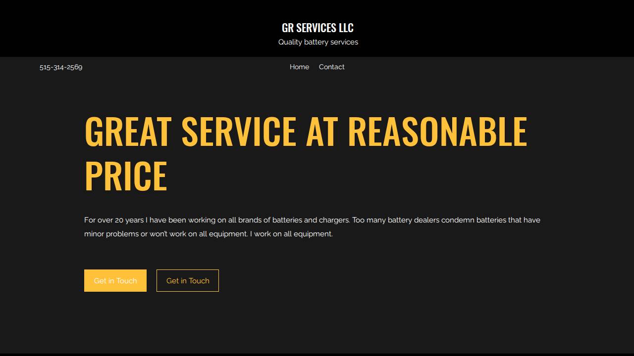 Gr Services LLC website screenshot