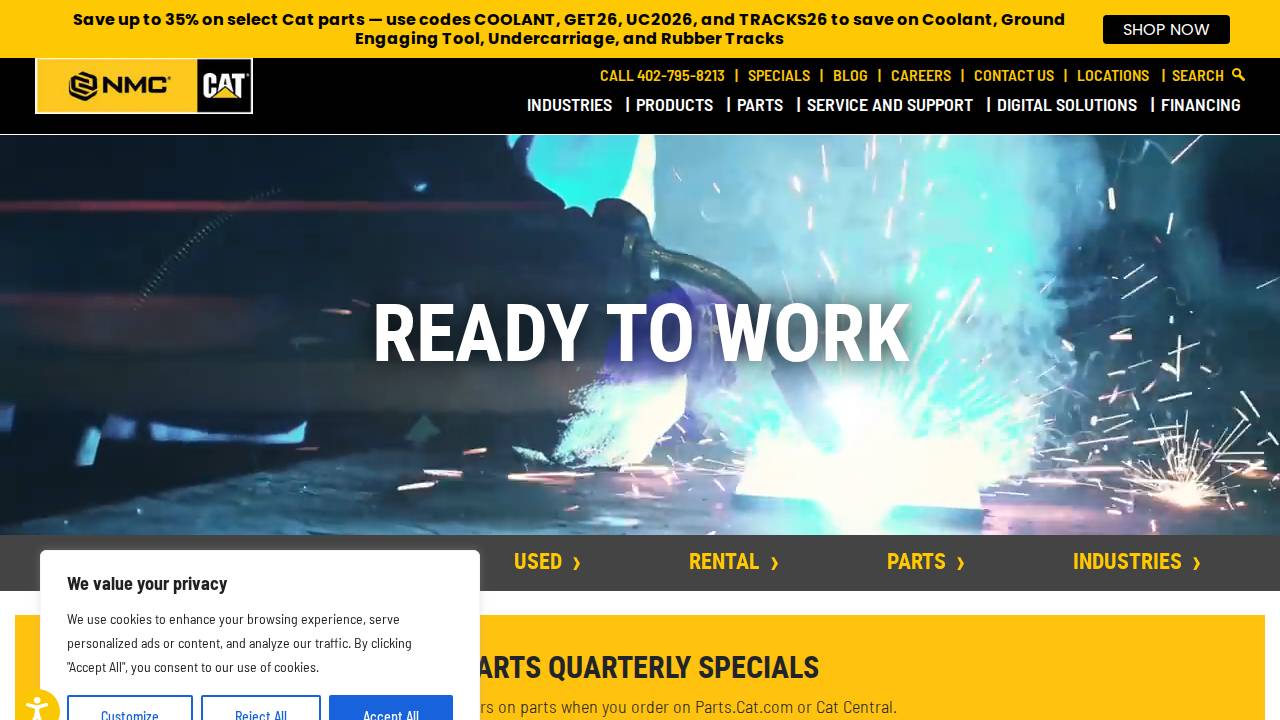 Nmc Material Handling website screenshot