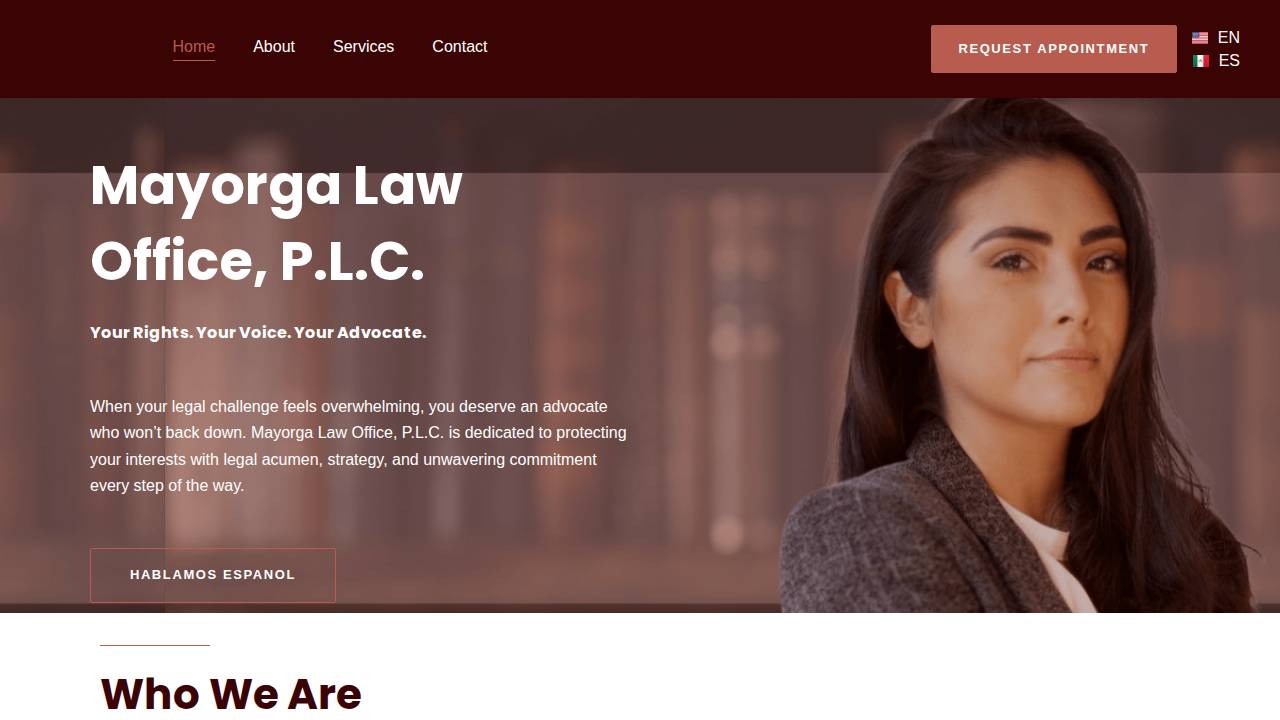 C Mayorga Inc. website screenshot