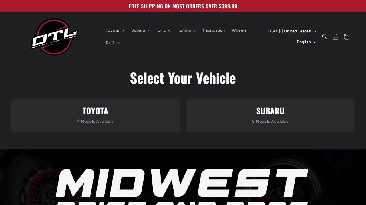 Off The Line Performance LLC website screenshot