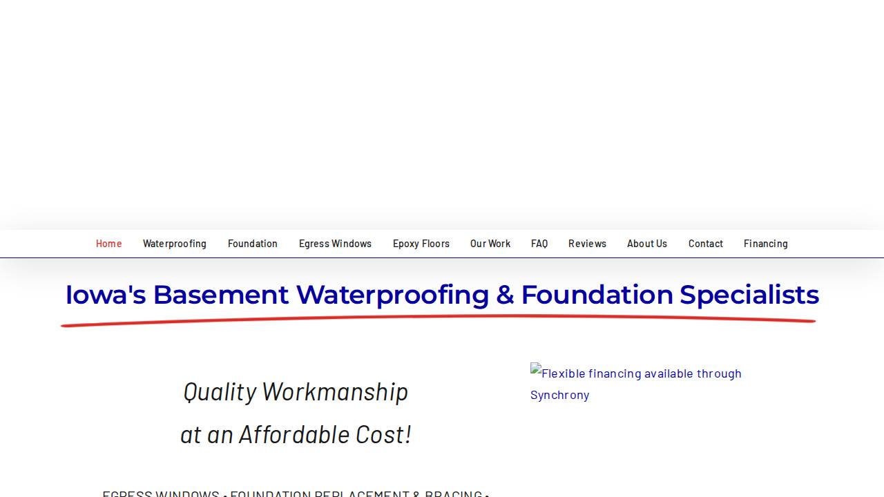 B & D Waterproofing Lc website screenshot