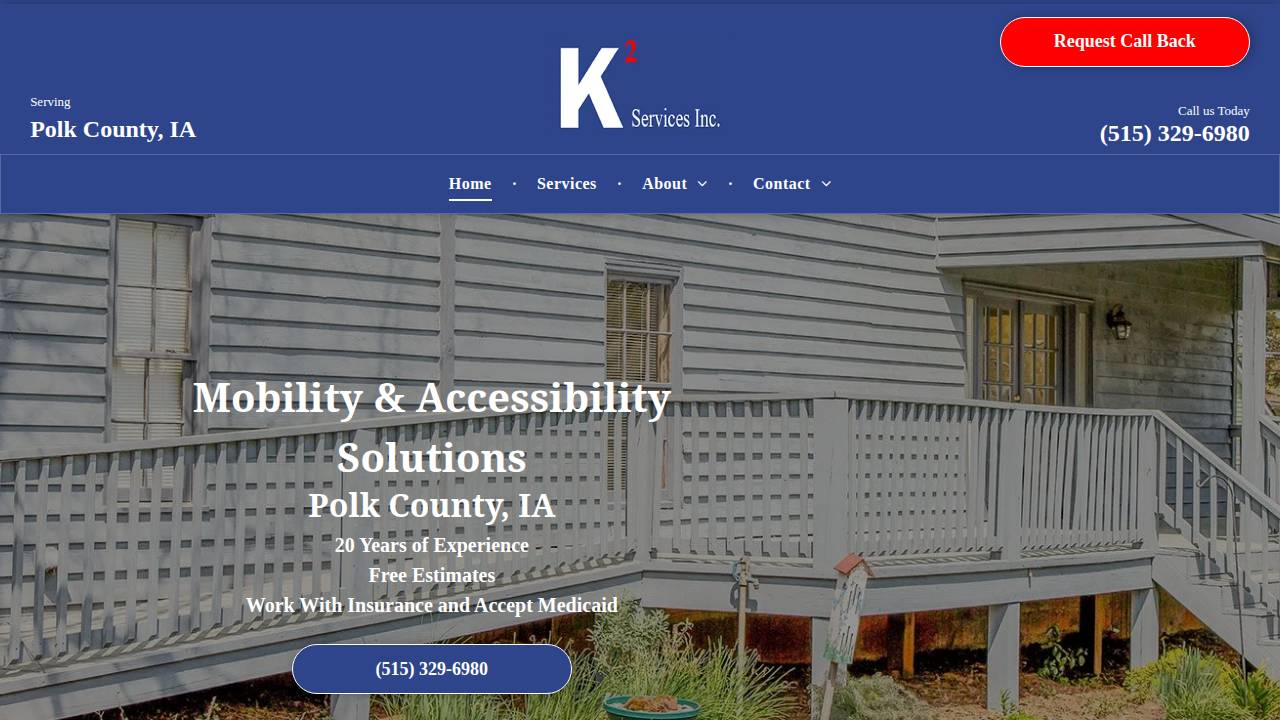 K Squared Services Inc. website screenshot