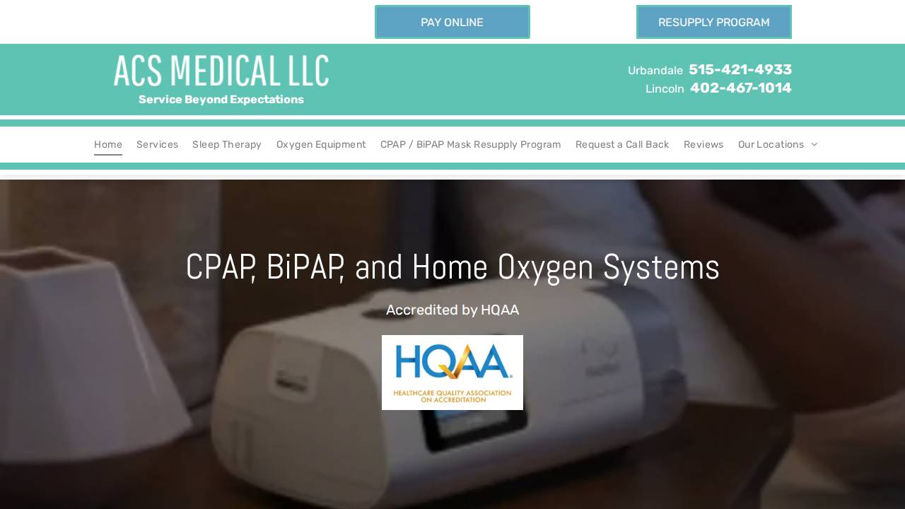 Acs Medical LLC website screenshot