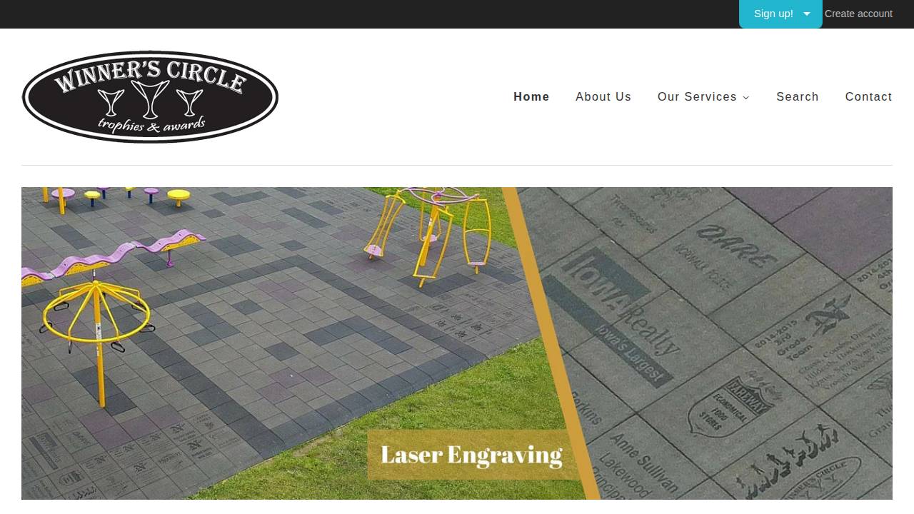 Winners Cir Trophies & Awards website screenshot