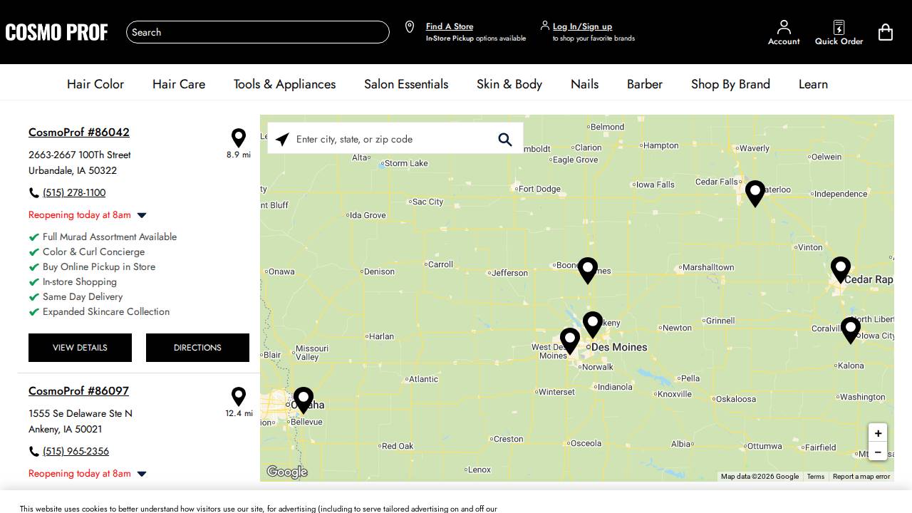 Cosmoprof 86097 website screenshot
