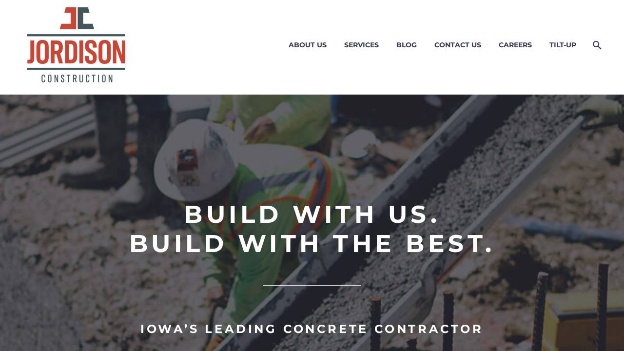 Jordison Construction Inc. website screenshot