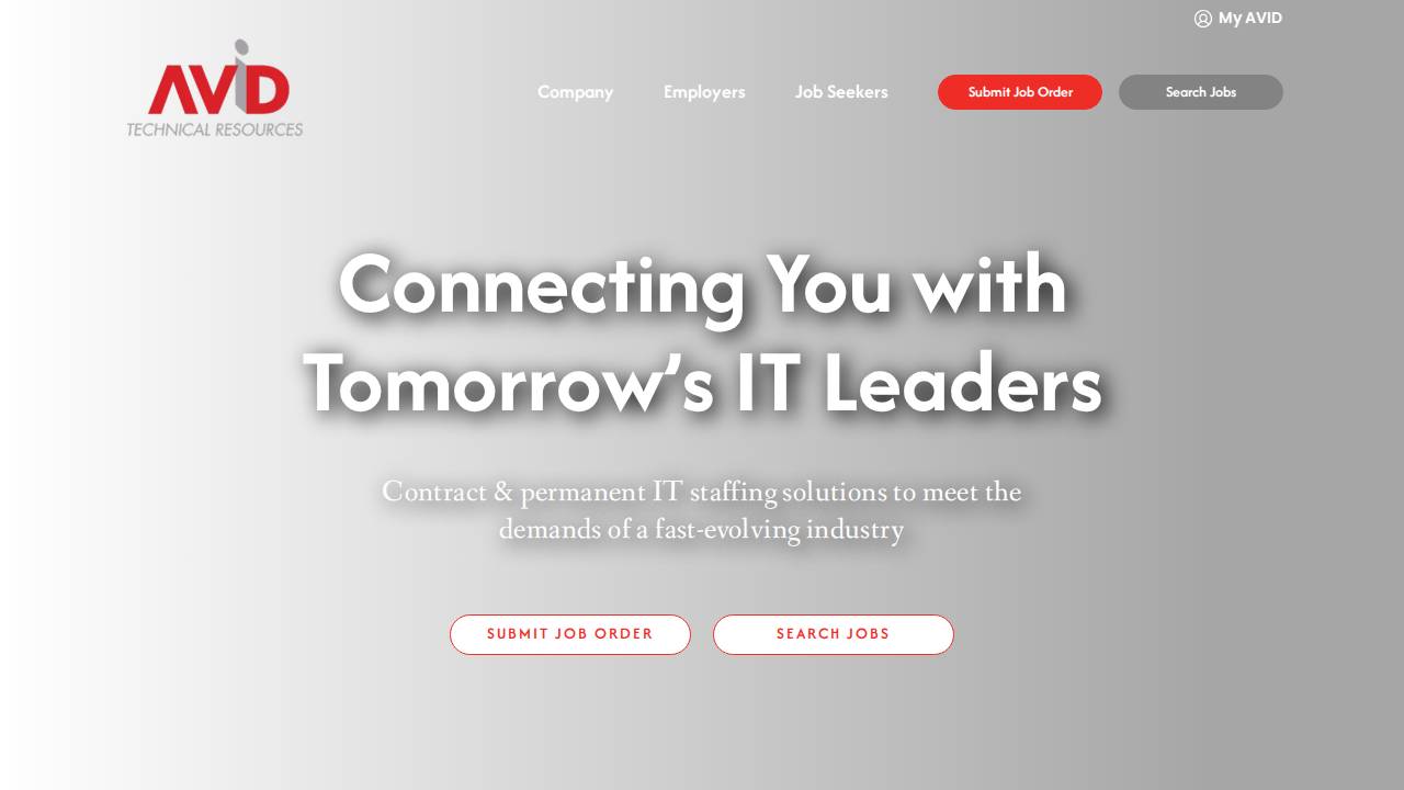Avid Technical Resources Inc. website screenshot