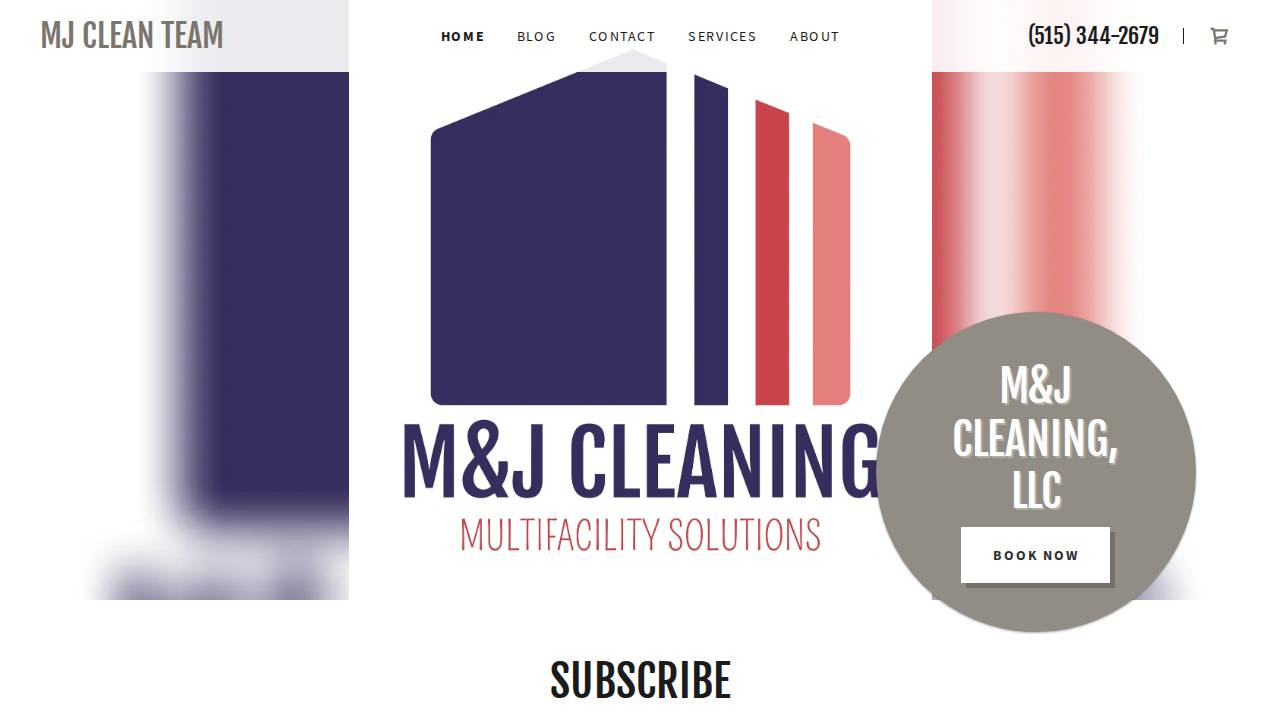 M And J Cleaning LLC website screenshot