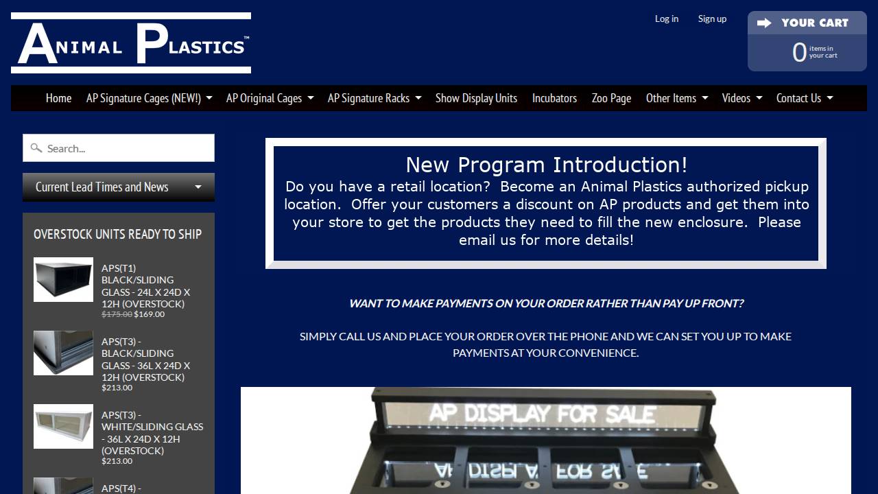 Animal Plastics Inc. website screenshot