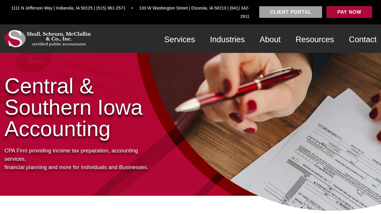 Shull Schrum McClaflin & Co. Inc. website screenshot