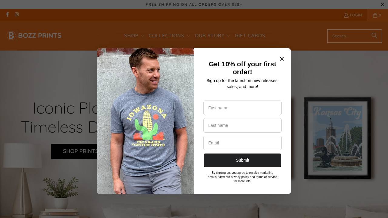 Bozz Prints LLC website screenshot