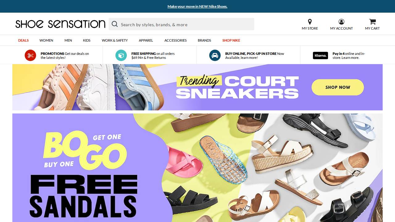 Shoe Sensation Inc. website screenshot