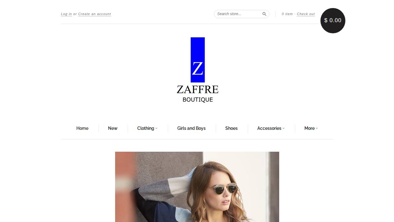Zaffre Boutique LLC website screenshot