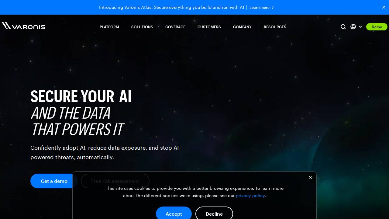 Varonis Systems Inc. website screenshot