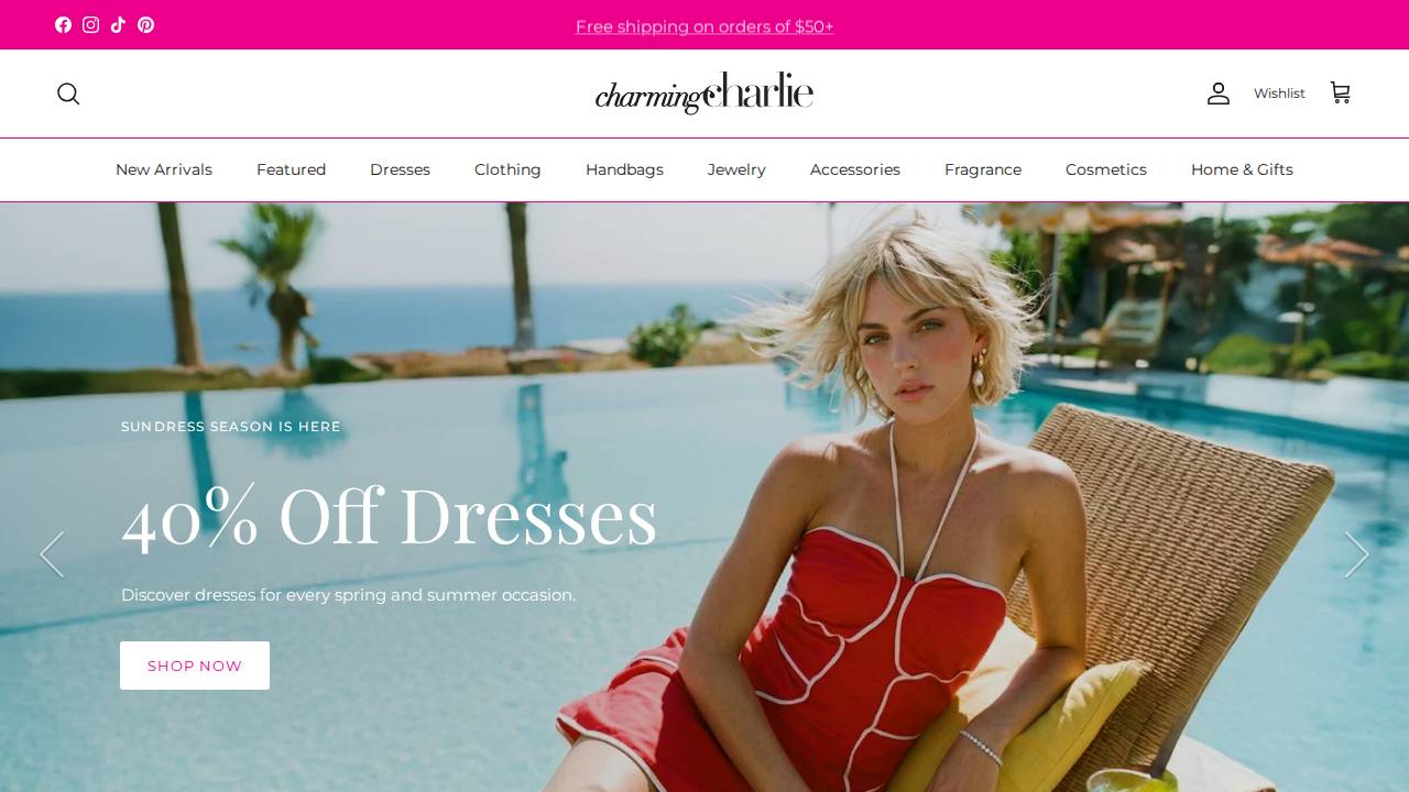 Charming Charlie LLC website screenshot