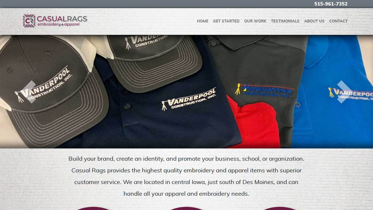 Casual Rags Embroidery And Apparell website screenshot